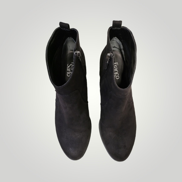 Franco Sarto Shoes‎ Womens 10M Black Booties Ankle Boots Huette Block Heel - Picture 3 of 11